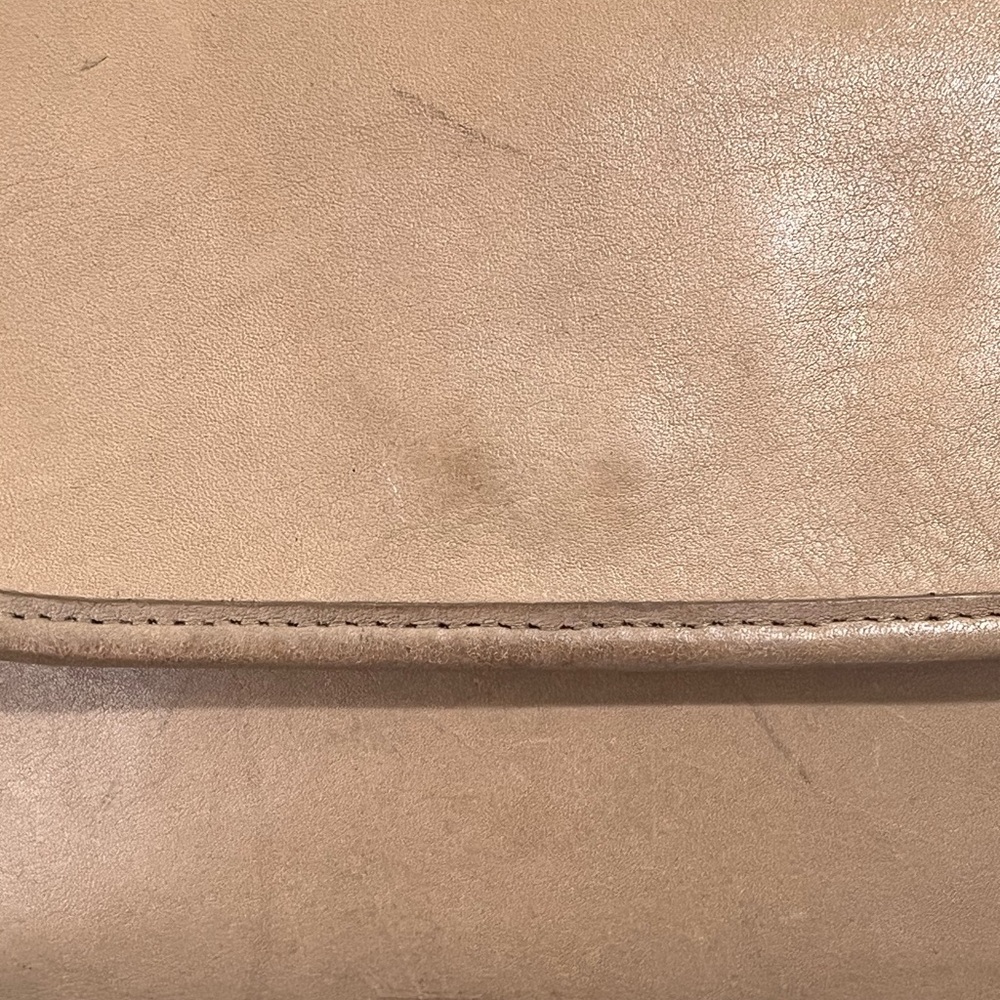 Coach Taupe Tailored Leather Purse Flap Bag #4110 Lightweights Vintage 80s 90s. - Picture 2 of 10